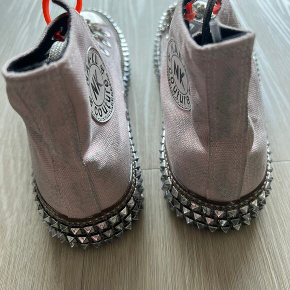 Nan-ku x Free People Cruise Studded Hi-Top Sneakers 38 US 8 Mellow Mauve NEW - Picture 9 of 14